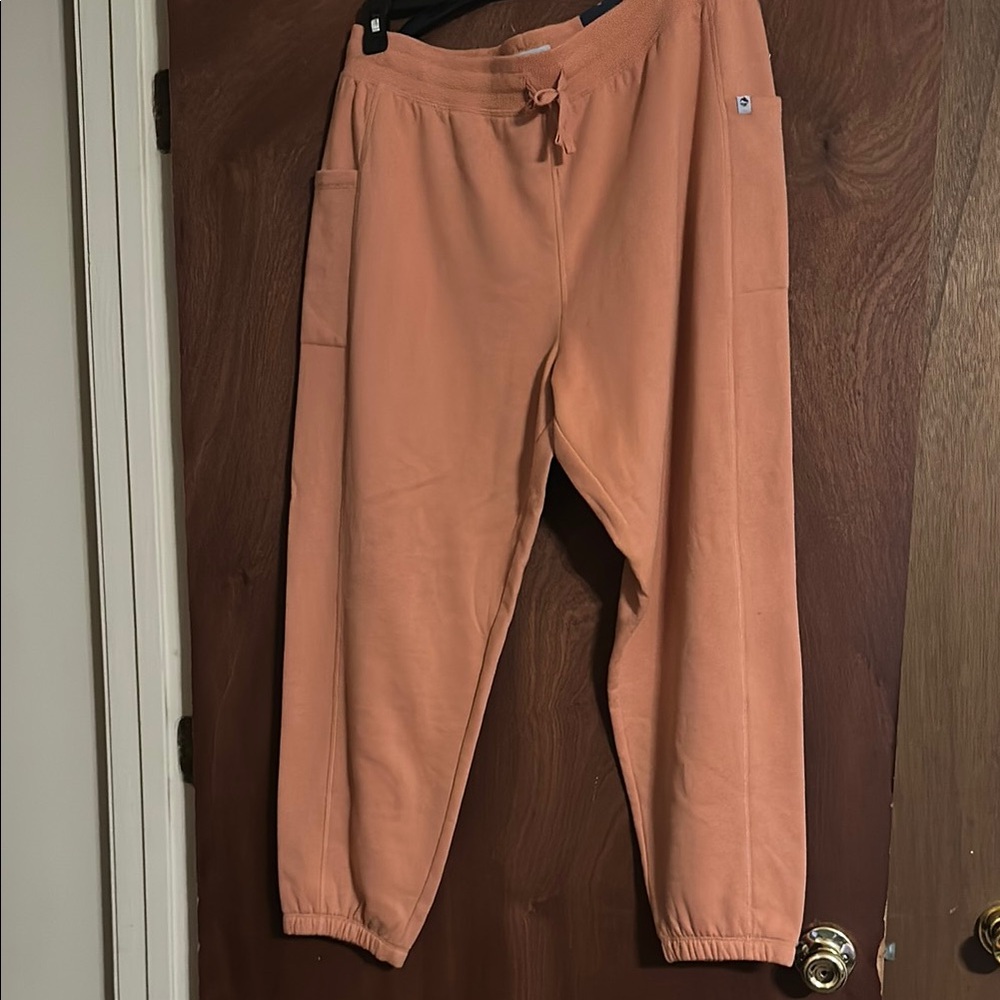 Orange Elastic Waist Sweatpants for Casual Comfort